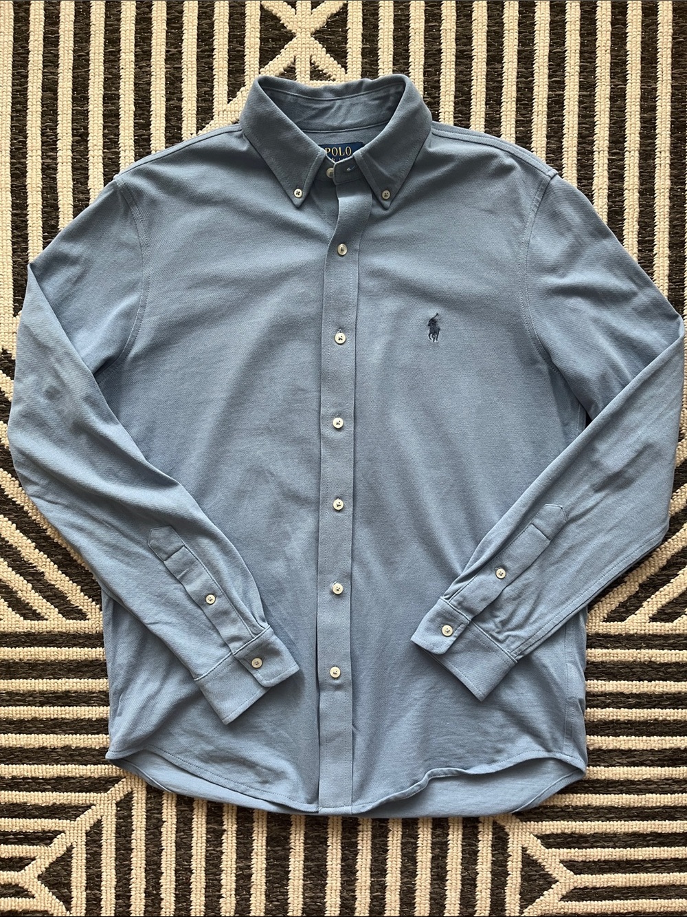 Polo by Ralph Lauren Men's Button-Down Shirt in Dusty Blue